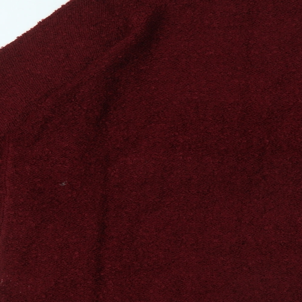 Studio Womens Red Round Neck Acrylic Pullover Jumper Size 8