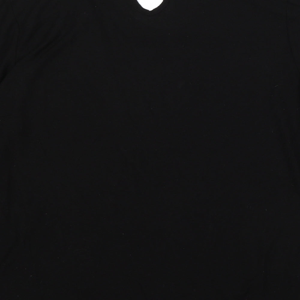 Papaya Womens Black Round Neck Polyester Pullover Jumper Size 12