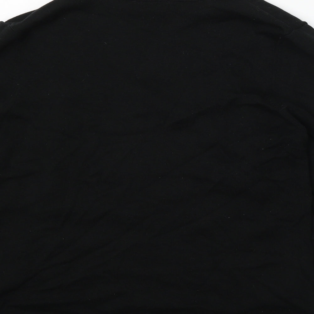 Marks & Spencer Womens Black Round Neck Acrylic Pullover Jumper Size 14