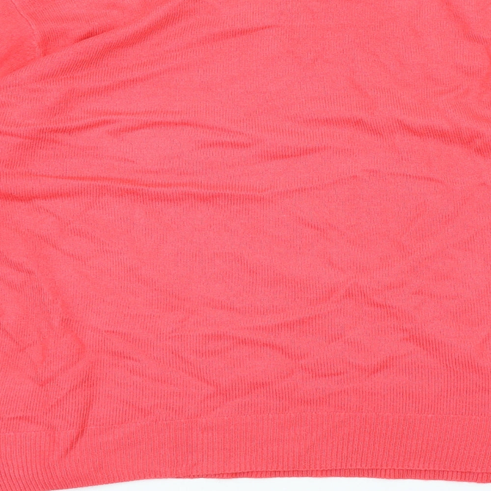 Marks & Spencer Womens Pink Crew Neck Acrylic Pullover Jumper Size 20