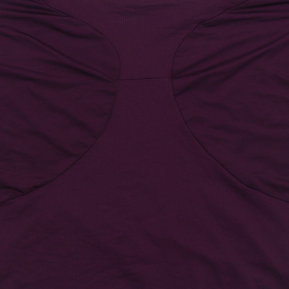 Domyos Womens Purple Polyester Basic T-Shirt Size L Boat Neck Pullover - More Cardio