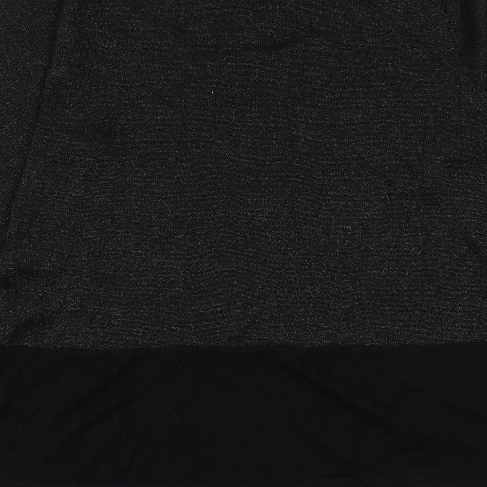 Preworn Womens Black Round Neck Polyester Pullover Jumper Size M