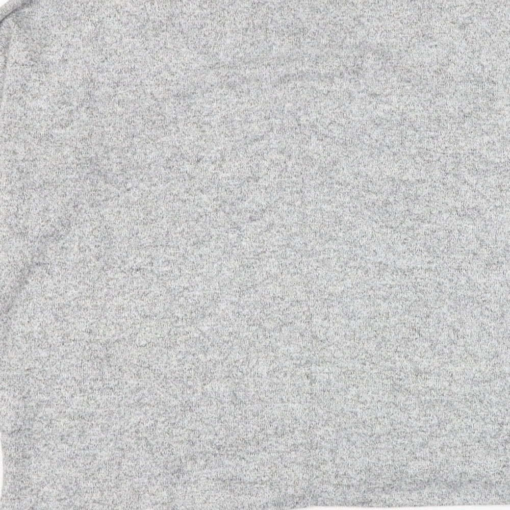 H&M Womens Grey Round Neck Viscose Pullover Jumper Size S