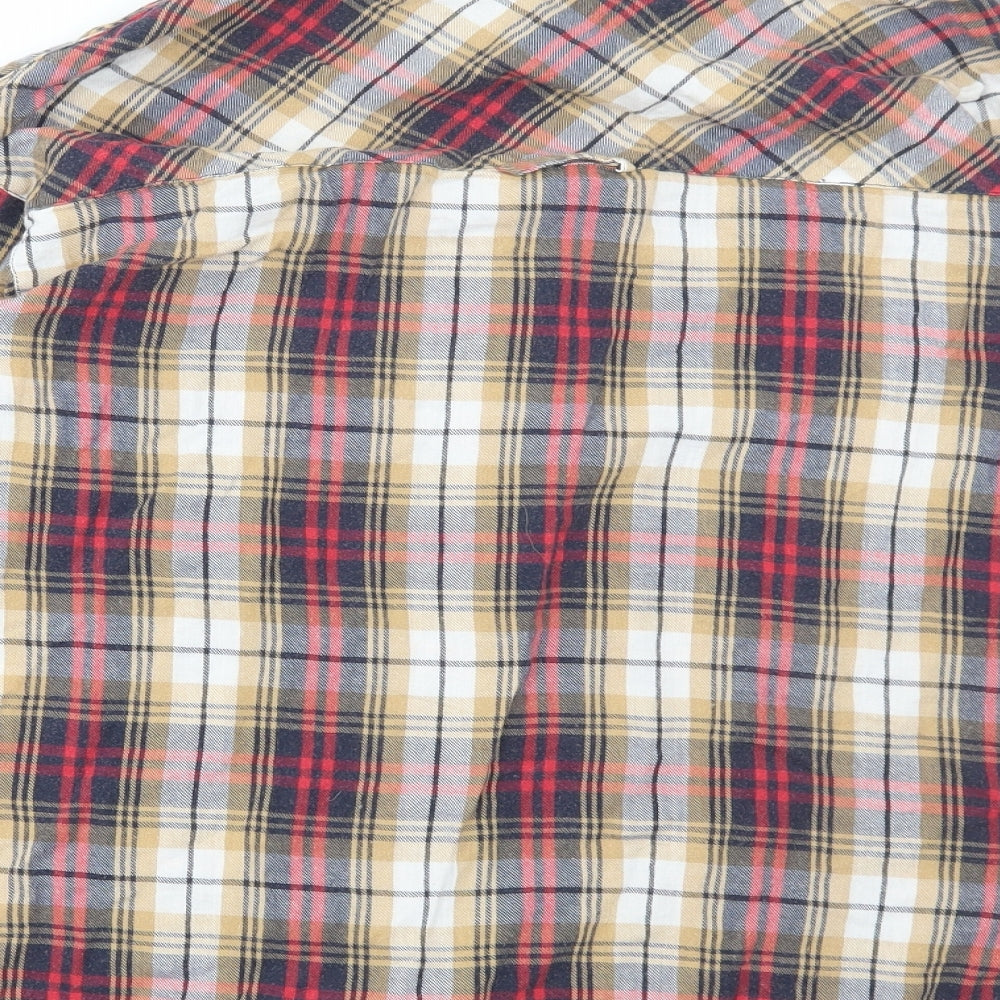 Topman Womens Brown Plaid Cotton Basic Button-Up Size S Collared