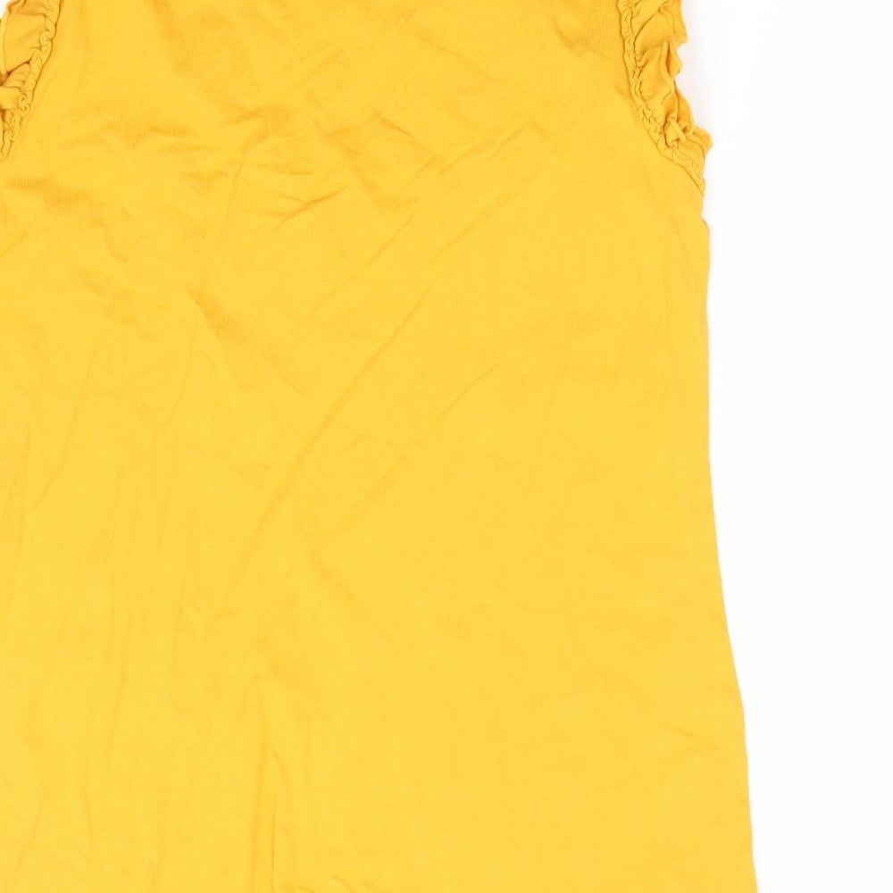 Falmer Heritage Womens Yellow 100% Cotton Jersey Tank Size 8 Round Neck
