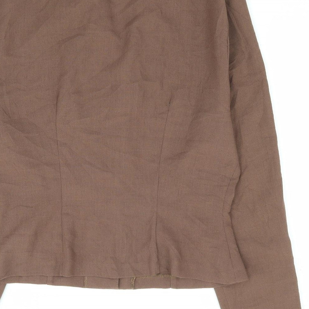 Ego Womens Brown Polyester Jacket Suit Jacket Size 12