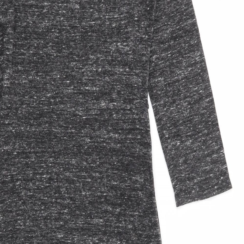 Zara Womens Grey Viscose Bodycon Size S Round Neck Pullover