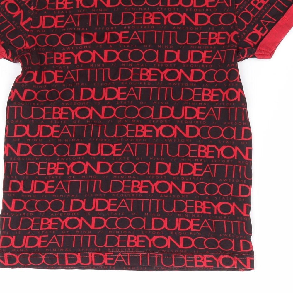 George Boys Red 100% Cotton Basic T-Shirt Size 6-7 Years Crew Neck Pullover - Cool Dude