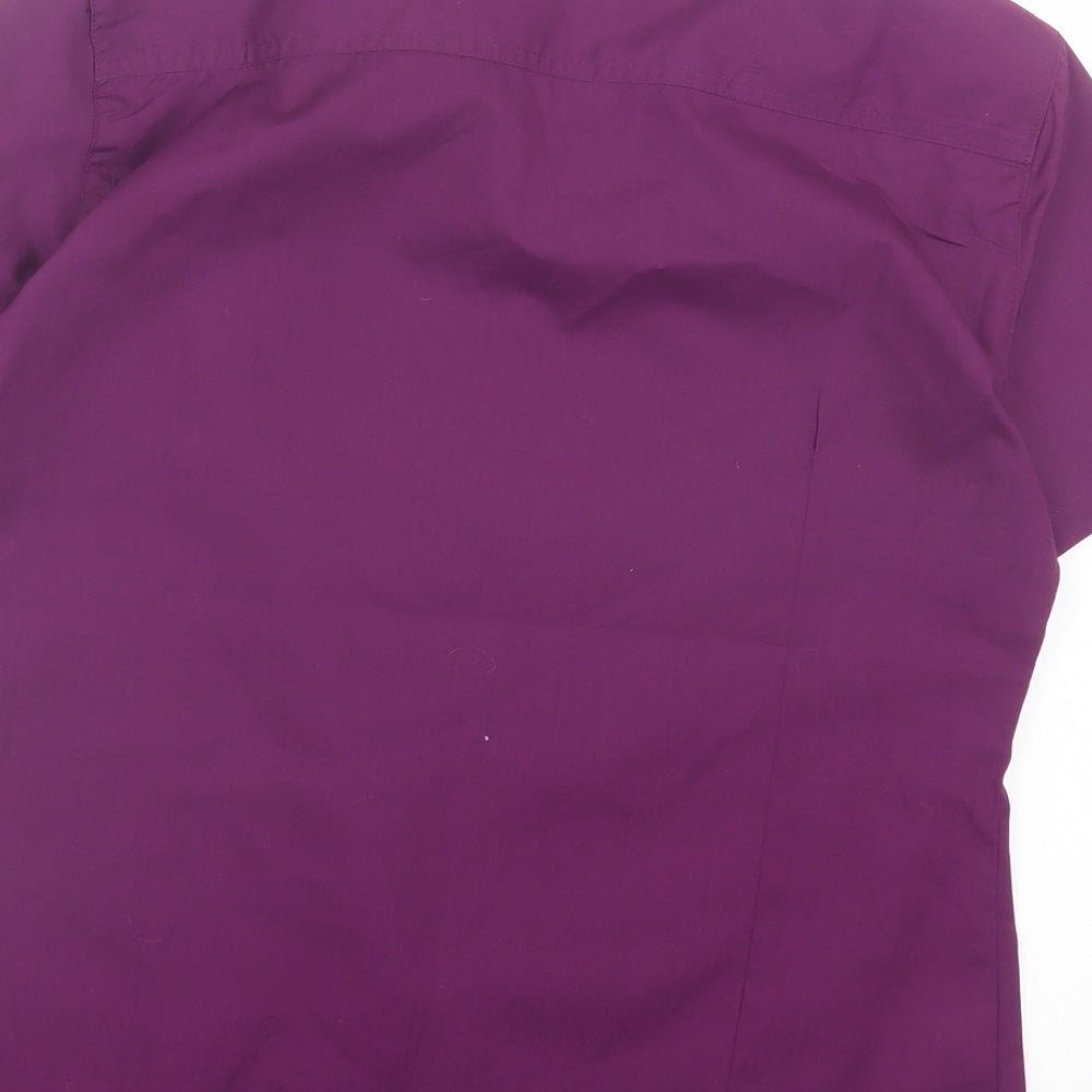 Simon Jersey Womens Purple Polyester Basic Button-Up Size 10 Collared - Collared