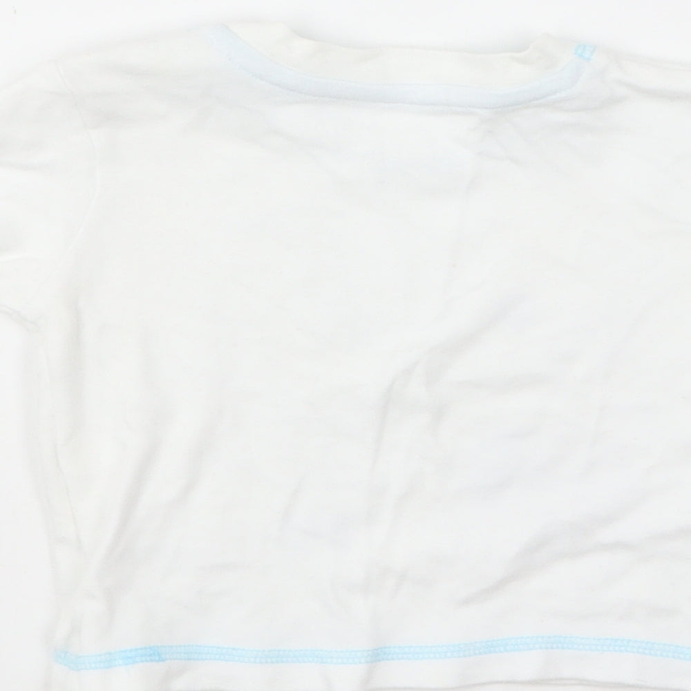George Baby White Cotton Basic T-Shirt Size 6-9 Months Round Neck Pullover - Bug