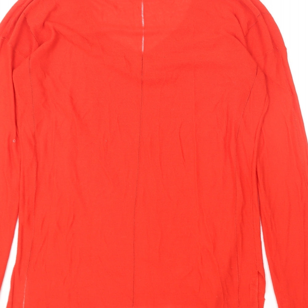 NEXT Womens Red V-Neck Viscose Pullover Jumper Size 8