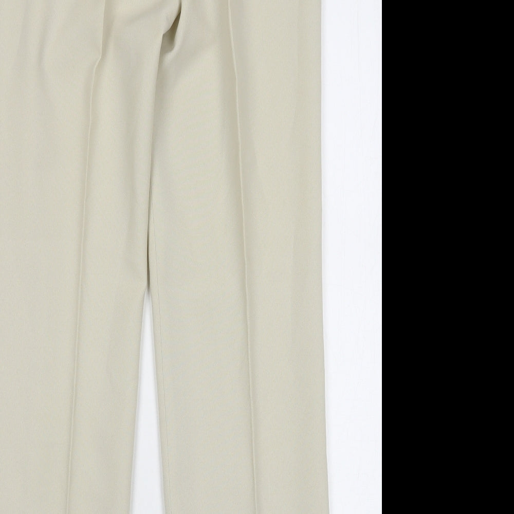 Agenda Womens Beige Polyester Trousers Size 12 L30 in Regular Button