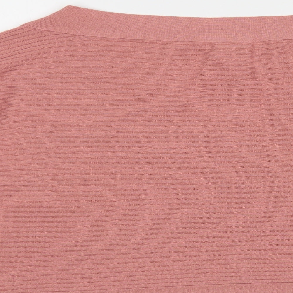 ASOS Womens Pink Boat Neck Acrylic Pullover Jumper Size 14