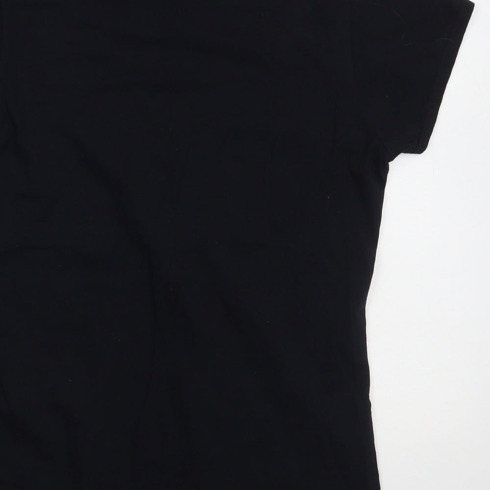 Gildan Womens Black Cotton Basic T-Shirt Size M Crew Neck - Amsterdam