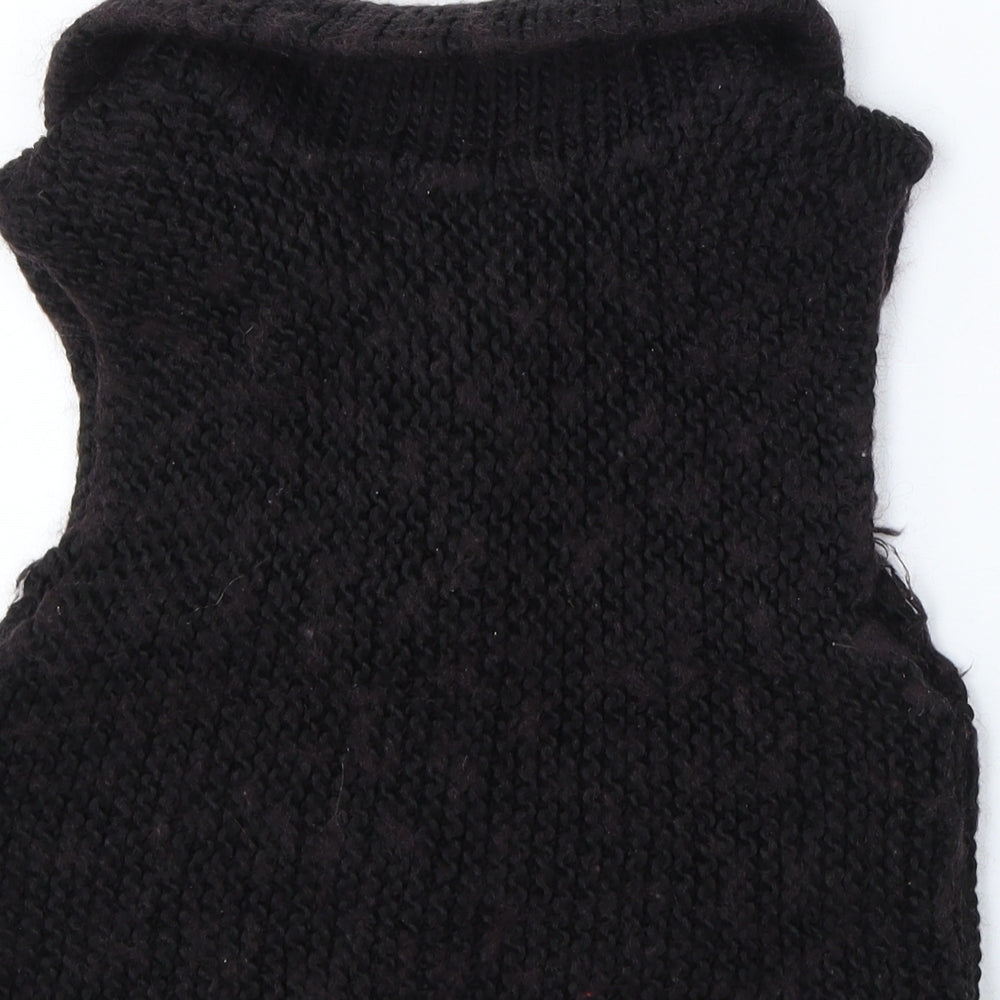 Saint Tropez Clothing Womens Brown Collared Polyester Vest Jumper Size XS
