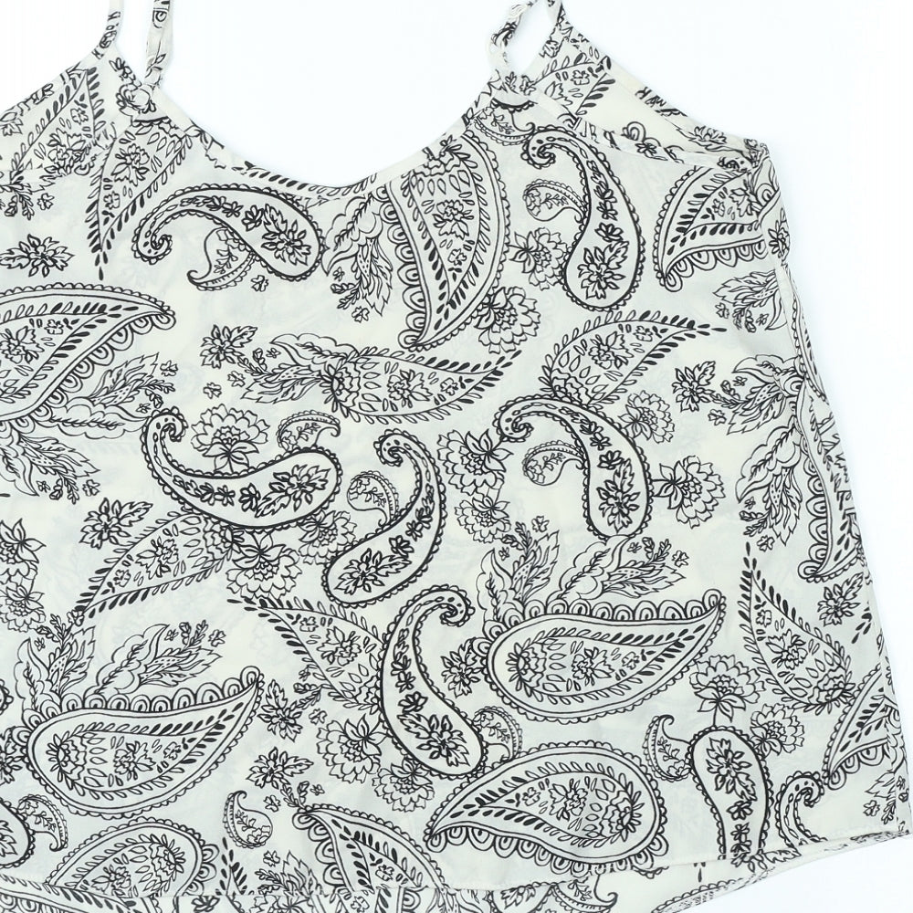 Atmosphere Womens Ivory Paisley Polyester Camisole Tank Size 12 Scoop Neck