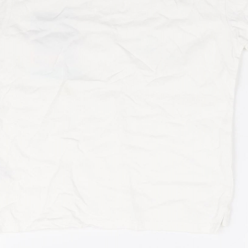 George Boys White 100% Cotton Basic T-Shirt Size 6-7 Years Crew Neck Pullover
