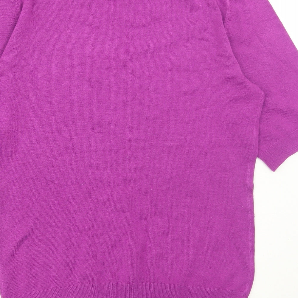 Dunnes Stores Womens Purple Round Neck Viscose Pullover Jumper Size S