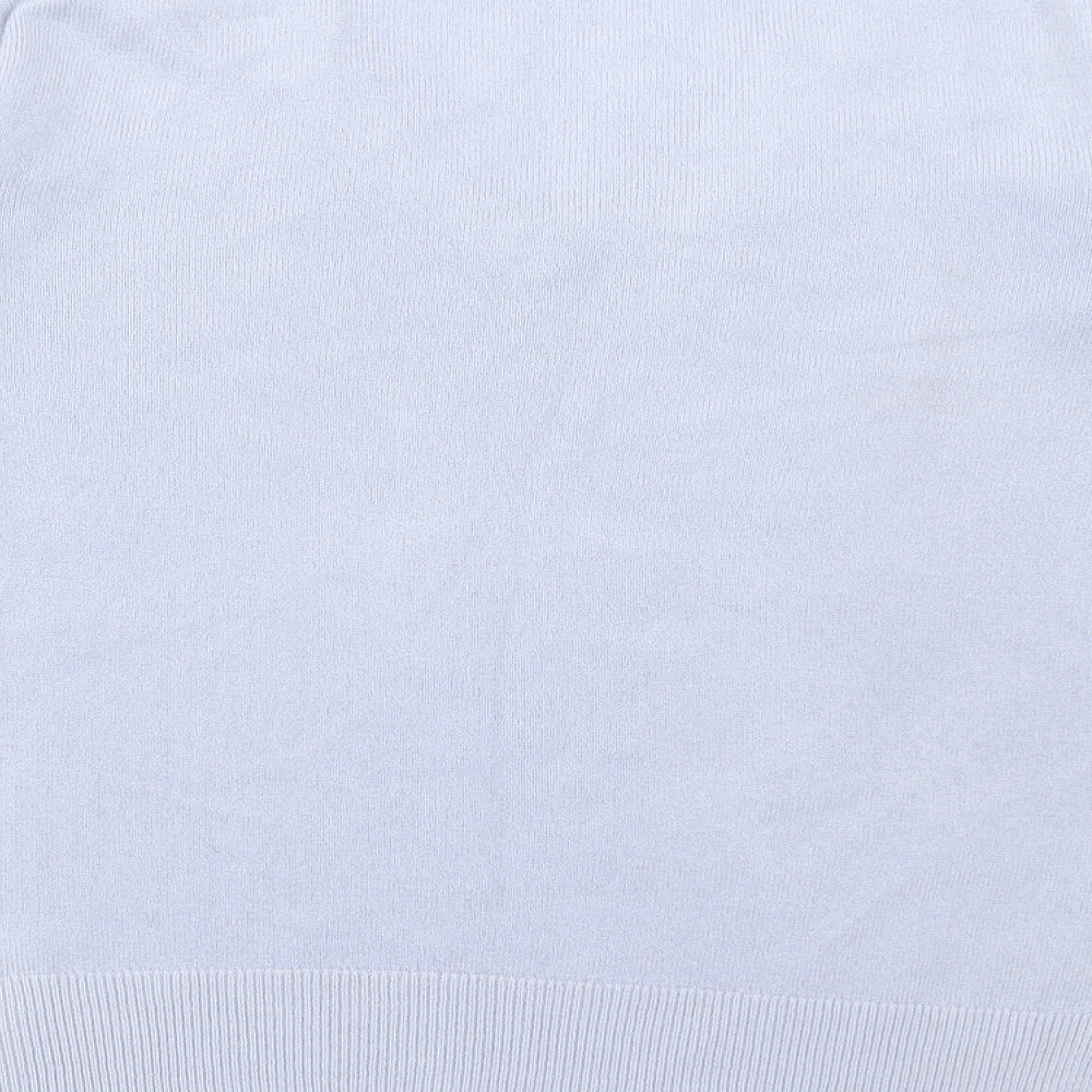 Marks & Spencer Womens Blue V-Neck Acrylic Pullover Jumper Size 10