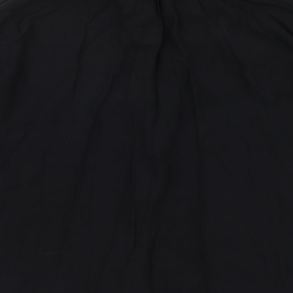 Topshop Womens Black Polyester Basic Blouse Size 10 V-Neck