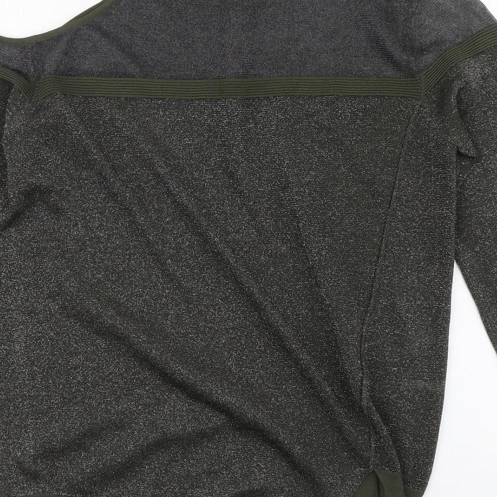 NEXT Womens Green Viscose Basic Blouse Size 10 Round Neck