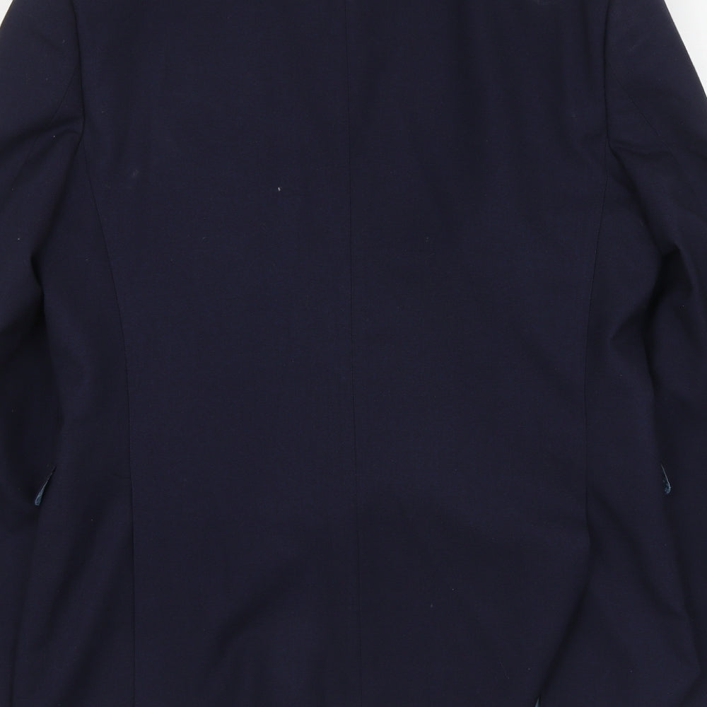 Burton Menswear Mens Blue Polyester Jacket Suit Jacket Size L