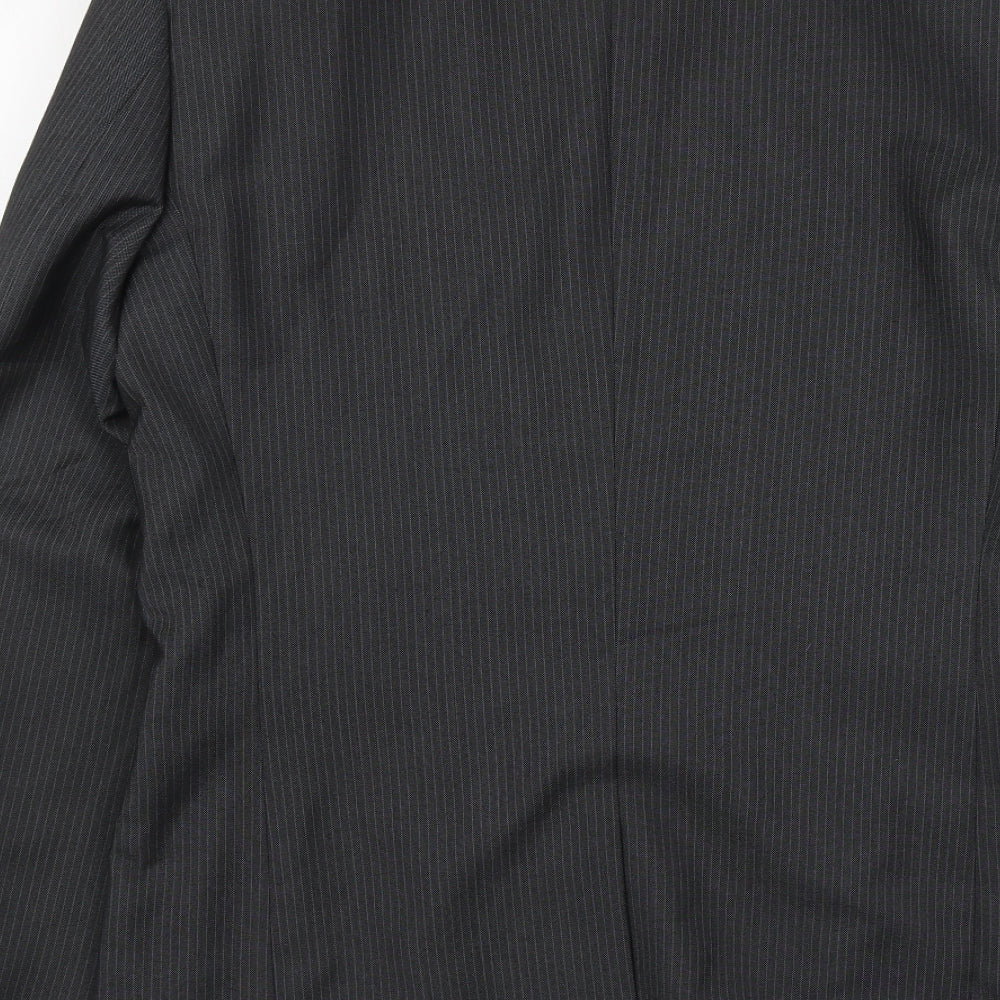 NEXT Mens Grey Striped Polyester Jacket Suit Jacket Size L