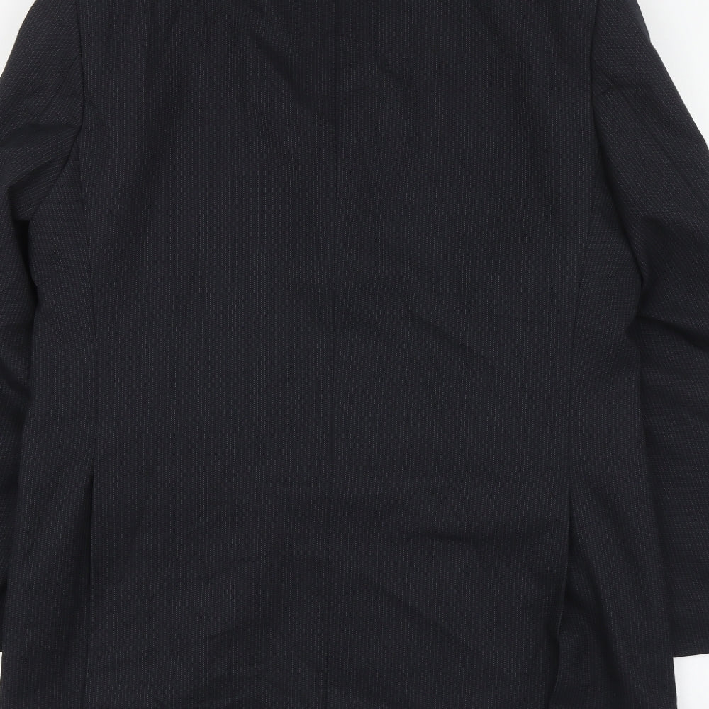 Marks & Spencer Mens Black Striped Polyester Jacket Suit Jacket Size M