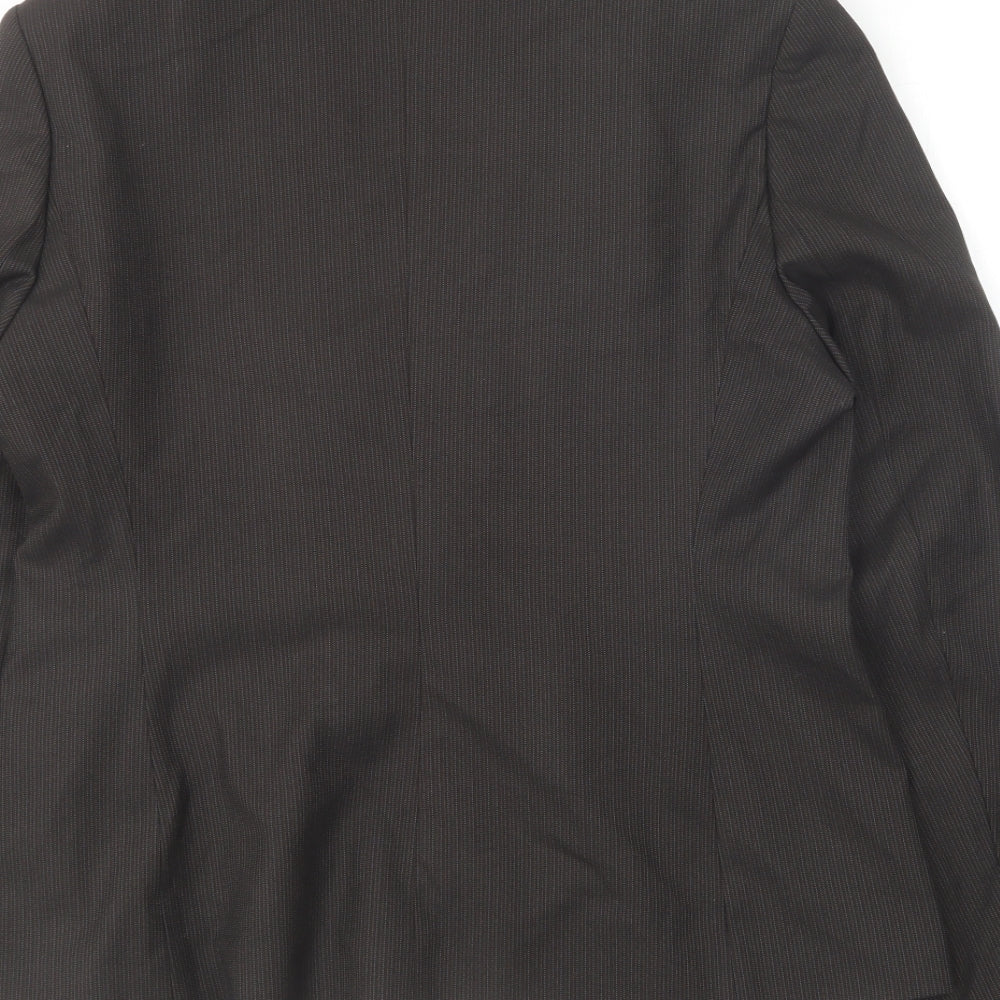 Debenhams Womens Brown Striped Jacket Blazer Size 12 Button