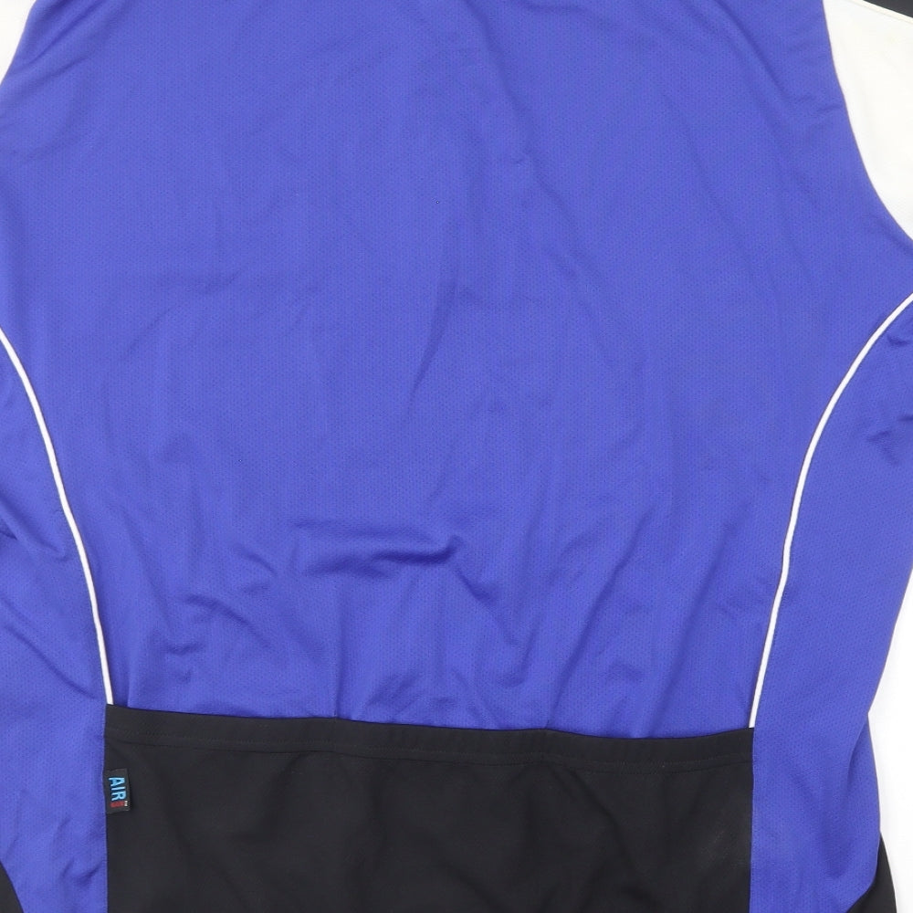 Polaris Mens Blue Polyester Pullover T-Shirt Size XL Collared Zip
