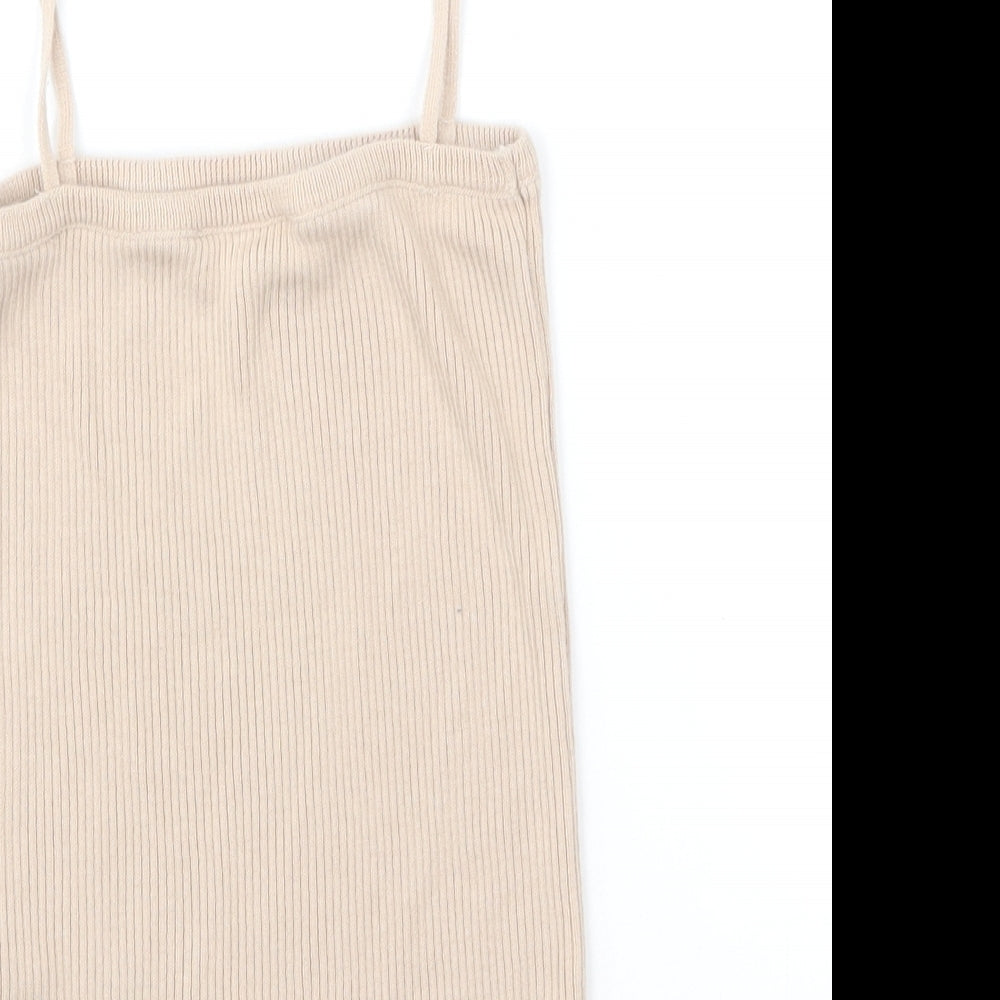 ASOS Womens Brown Acrylic Camisole T-Shirt Size 6 Square Neck