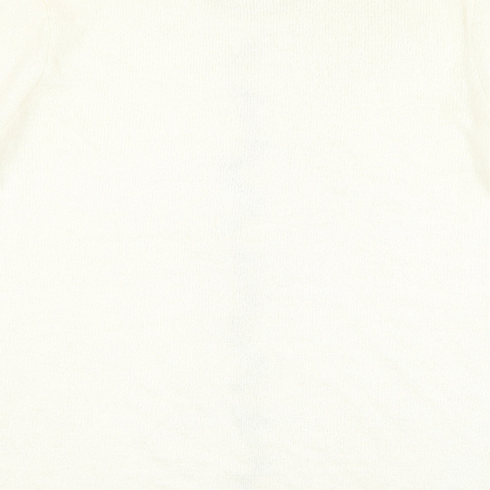 Bonmarché Womens Ivory Round Neck Acrylic Pullover Jumper Size XL - Flowers