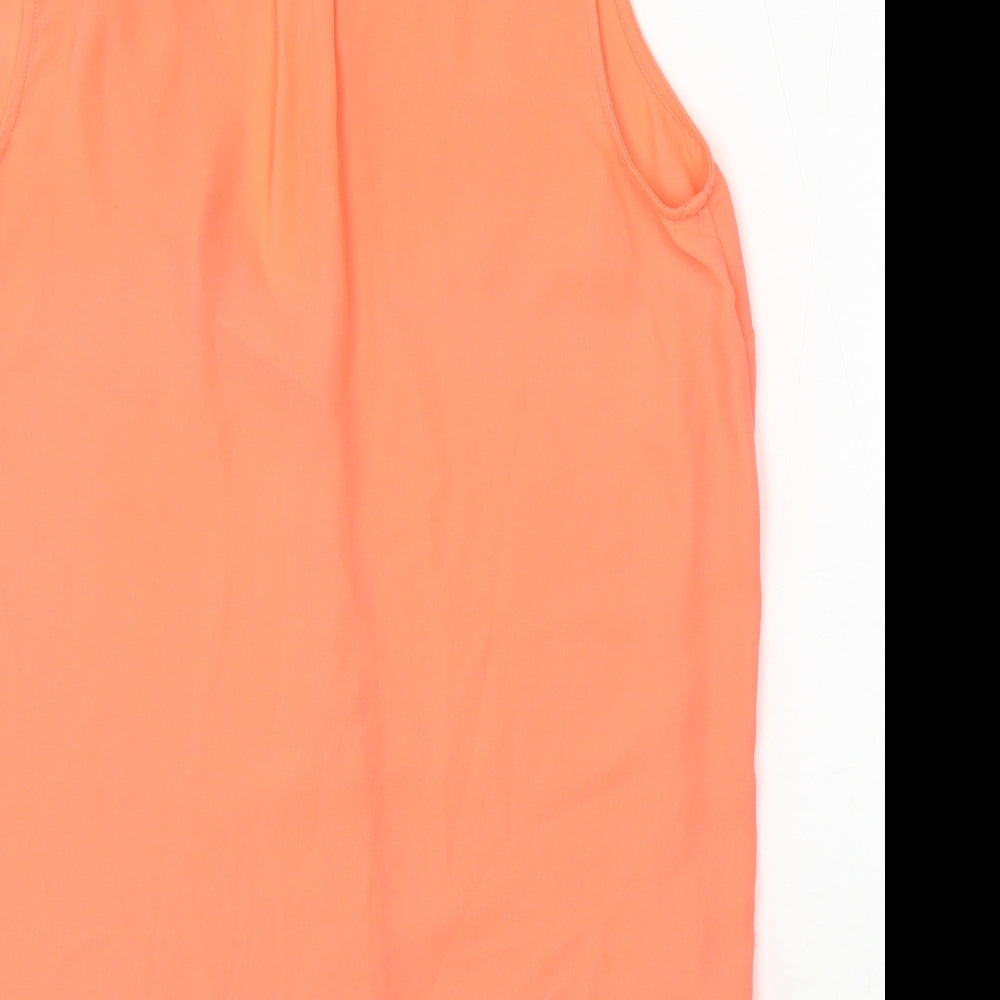 New Look Womens Pink Polyester Basic Blouse Size 10 Collared