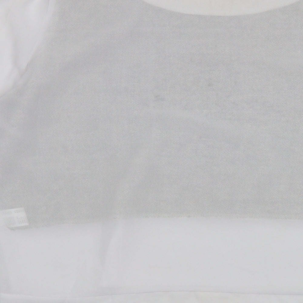 Sweewe Womens White Polyester Basic Blouse Size M Boat Neck - Wild Cat
