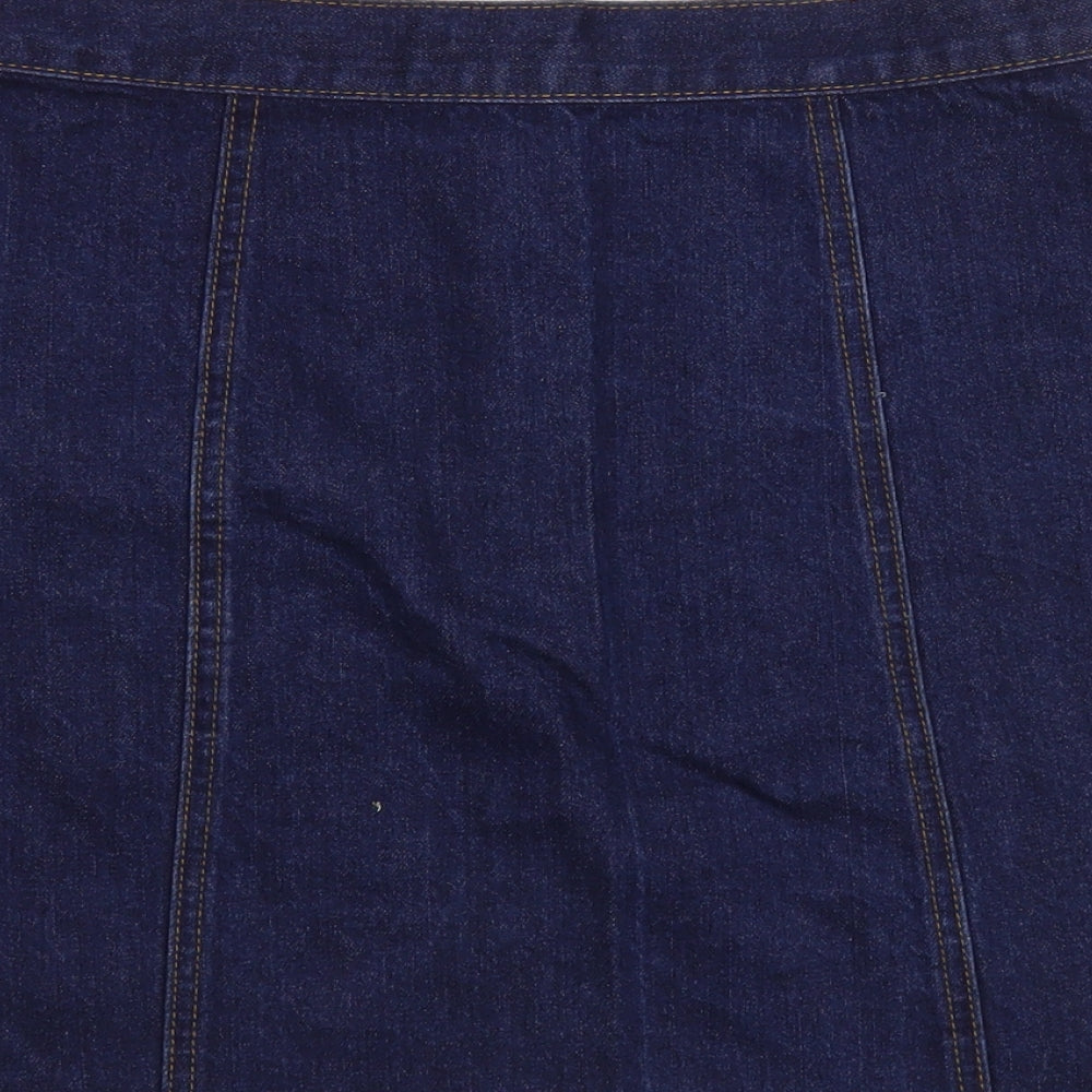 Cooperative Womens Blue Cotton Mini Skirt Size S Snap