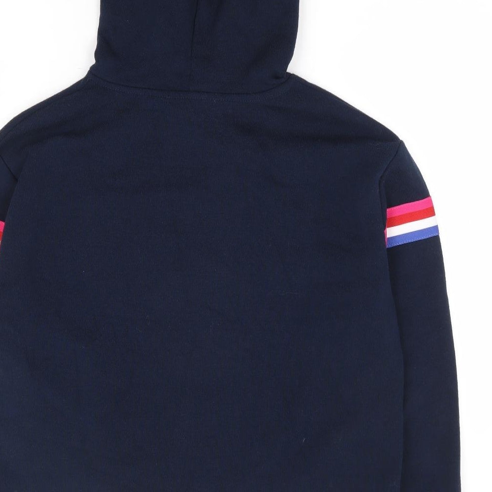 Primark Womens Blue Striped Polyester Pullover Hoodie Size 6 Pullover - Cropped
