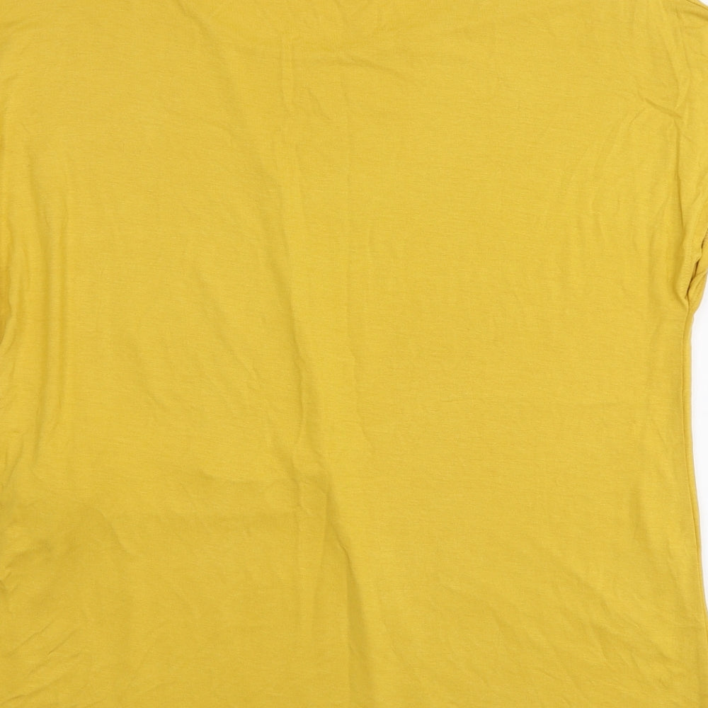 Bonmarché Womens Yellow Viscose Basic Blouse Size 18 Round Neck