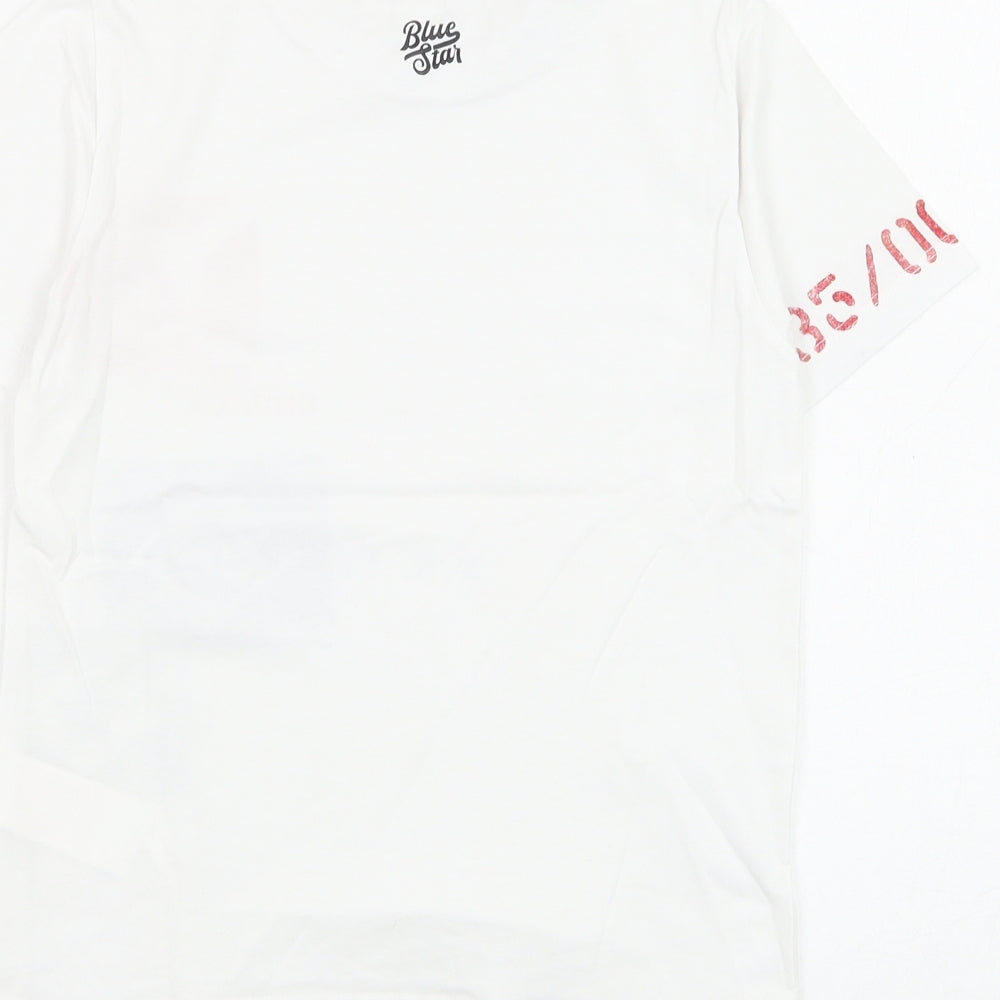 I Do Boys White Cotton Basic T-Shirt Size 7-8 Years Round Neck Pullover