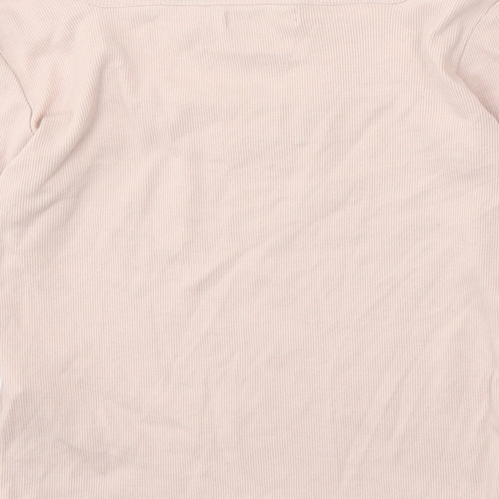 STR Womens Pink Square Neck Viscose Pullover Jumper Size L