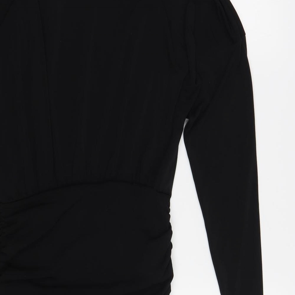 New Look Womens Black Polyester Bodycon Size 10 Boat Neck Pullover