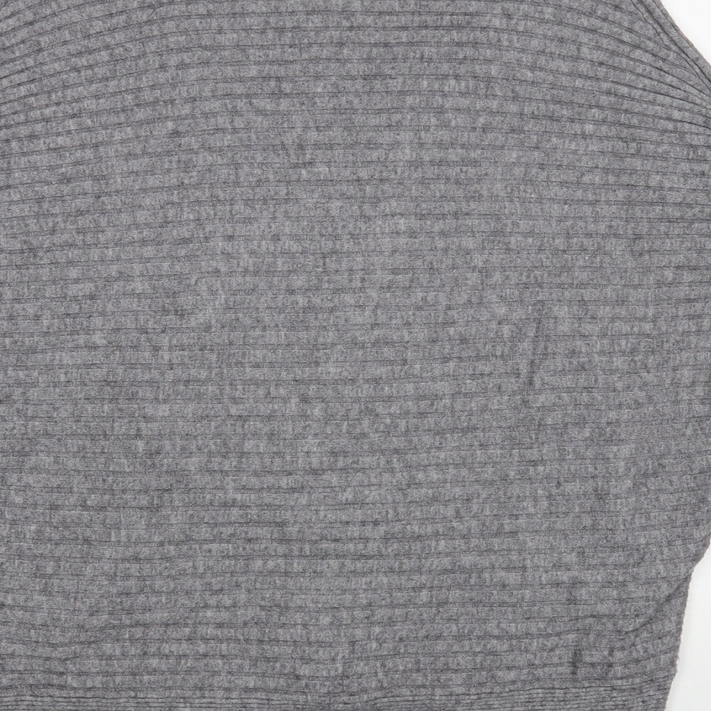 River Island Womens Grey Mock Neck Viscose Pullover Jumper Size XS