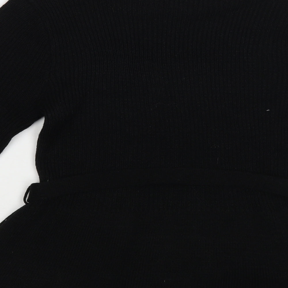 QED London Womens Black Crew Neck Acrylic Pullover Jumper Size S - Ribbed