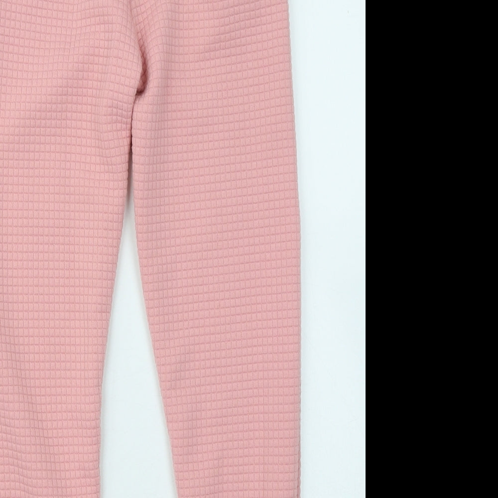 Dunnes Stores Womens Pink Polyester Jogger Trousers Size 25 in L25 in Regular Drawstring