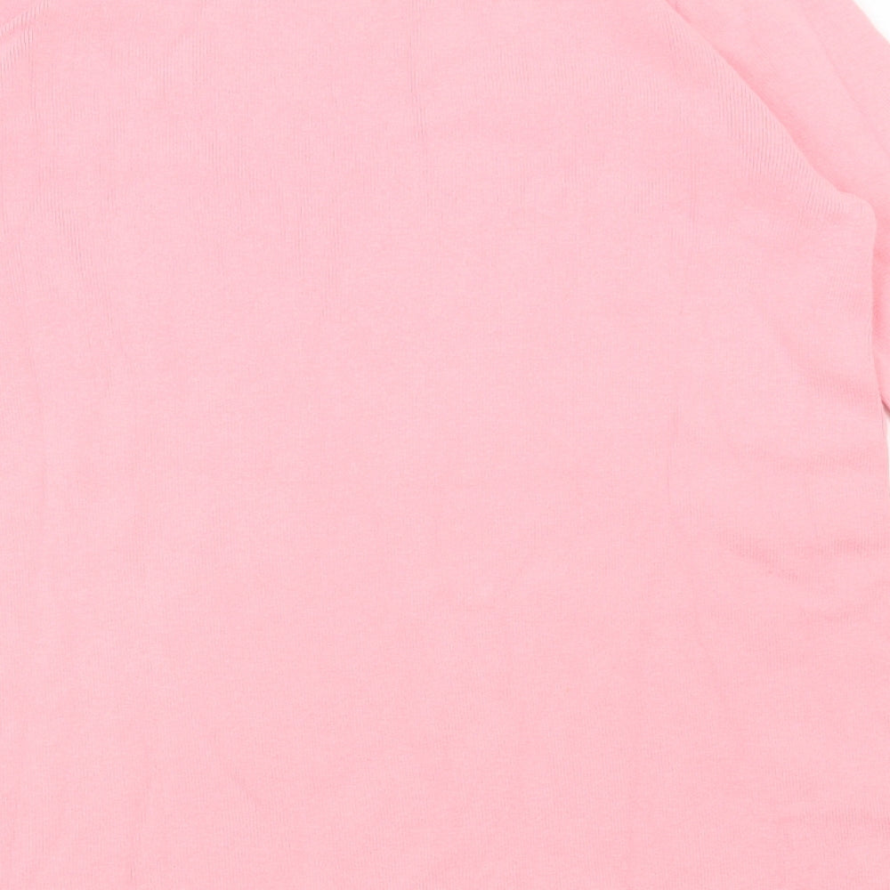 Oasis Womens Pink Round Neck Cotton Pullover Jumper Size XS