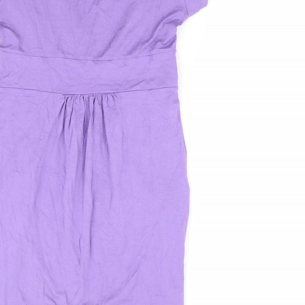 Klass Womens Purple Viscose Tunic T-Shirt Size S V-Neck