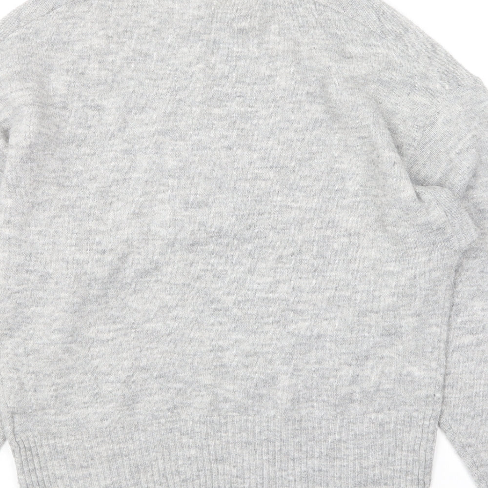 H&M Womens Grey Crew Neck Polyester Pullover Jumper Size XS