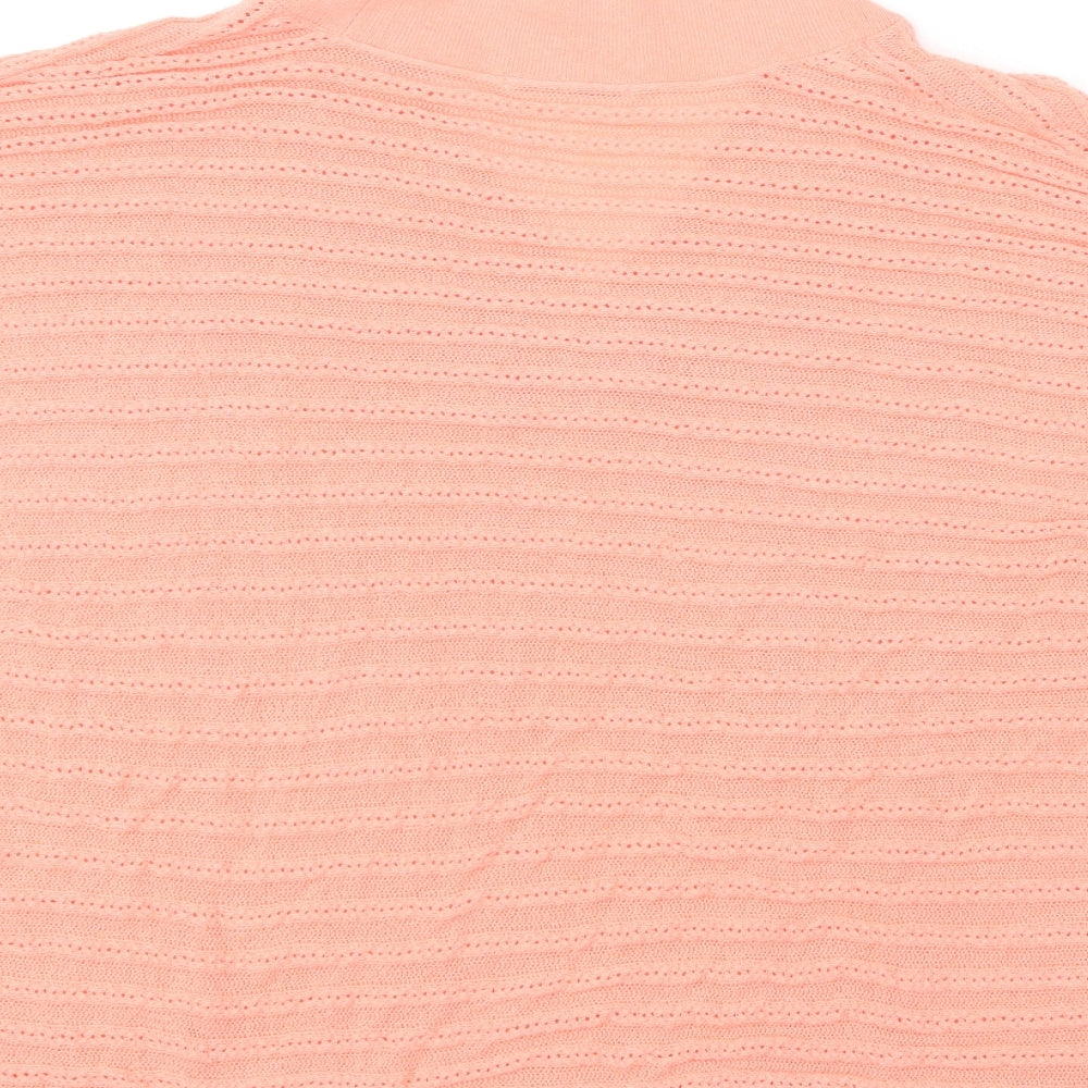 TU Womens Orange V-Neck Viscose Pullover Jumper Size 16