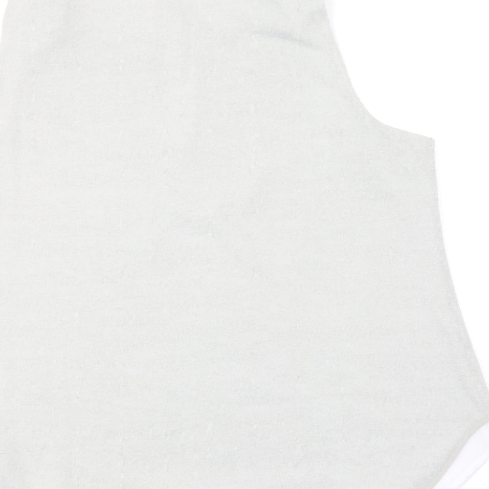 ecru Womens Grey Polyester Basic Blouse Size XL Round Neck