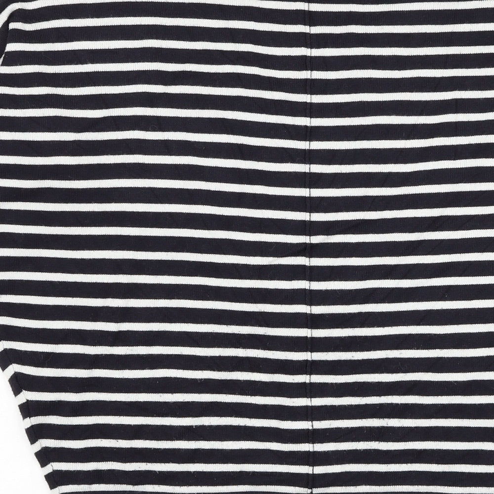 Saint Tropez Clothing Womens Black Round Neck Striped Viscose Pullover Jumper Size XS