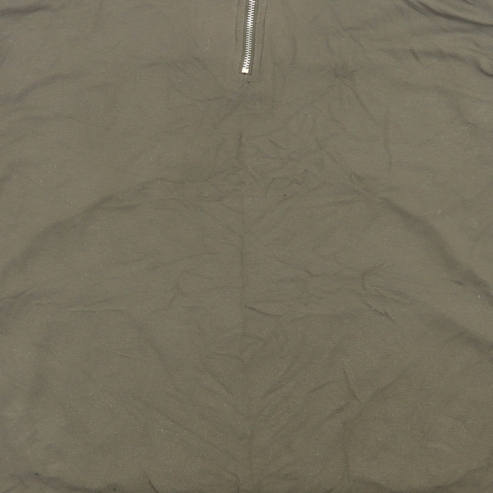 Select Womens Green Viscose Basic T-Shirt Size 12 V-Neck